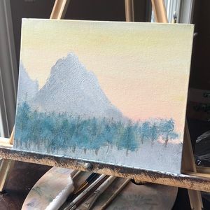 Hand Painted Mountain Scene